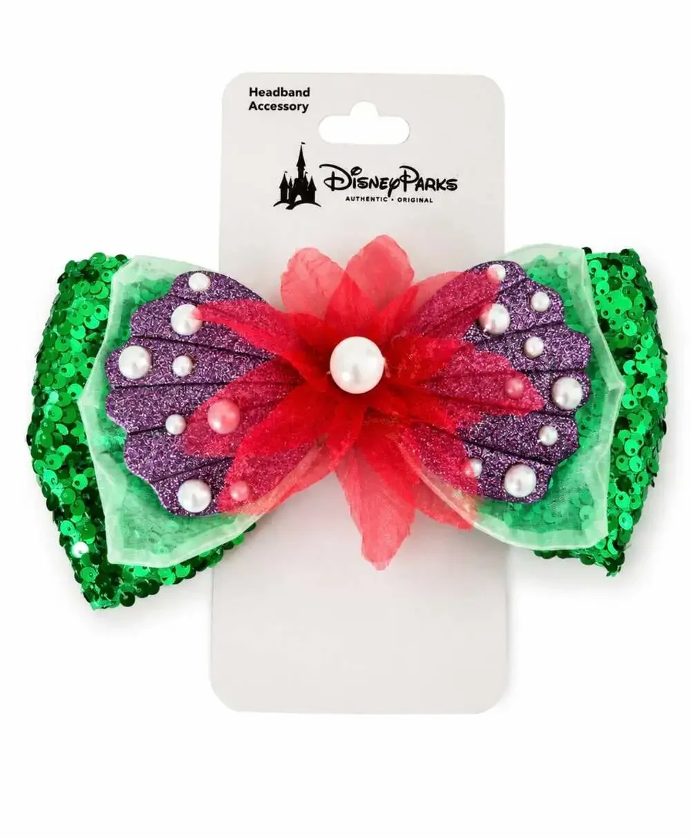 Disney Parks Ariel Little Mermaid Sequin Bow Headband Accessory